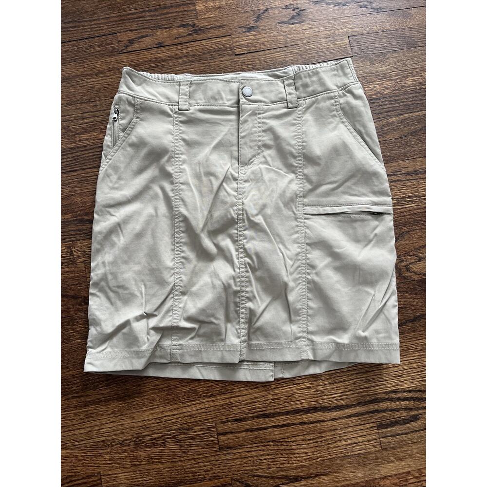 Duluth Trading Skort Skirt Women 6 Beige Tan Khaki Quick Dry Zip Outdoors Hiking